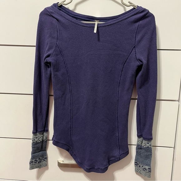 Free People Newbie Rosie Cuff Sleeve Thermal Top - Picture 2 of 5
